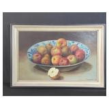 Framed oil on canvas still life