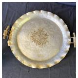 Vintage hammered metal serving tray