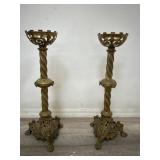 Pair of brass antique Victorian candlesticks