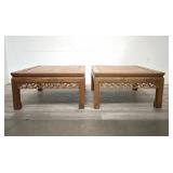 Pair of vintage Asian style side tables