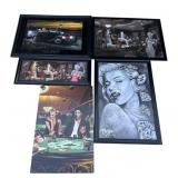 Group of 5 framed Marilyn Monroe art prints
