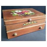 Vintage handpainted storage box