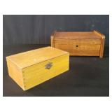 Pair of Vintage oak and mahogany jewelry boxes