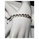 Sterling silver bracelet W/crystal stones 12g