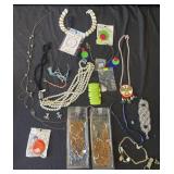 Group of costume jewelry necklaces & bracelets