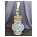 Vintage brass Champleve Cloisonnï¿½ table lamp