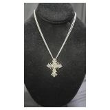 Sterling silver (925) cross pendant necklace