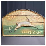 Vintage hand painted carved sign S.woods & Son