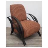 Custom made upholstered & metal lounge chair