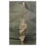 Antique African bronze staff of authority