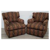 Pair of contemporary upholstered occasional arm