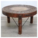 Malabar Coast rustic metal & wood circular side