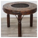 Malabar Coast rustic side table with metal