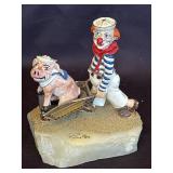 Vintage 1983 Ron Lee clown enamel sculpture