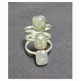 Sterling silver (925) labradorite ring
