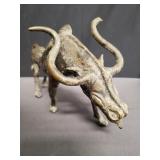 Antique bronze ox sculpture