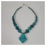 Sterling silver (925) turquoise necklace