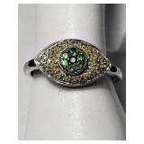 Sterling silver ring/semi precious stones sz8.