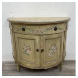 Antique French demi-lune hand painted commode