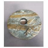 Vintage Asian bronze tone composite vase