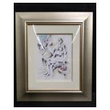 Signed handcolored lithograph