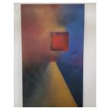 Signed on verso abstract painting on canvas