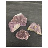 Group of 3 amethyst stones