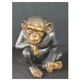 Vintage brass monkey sculpture