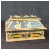 Vintage indian handpainted wood jewelry box