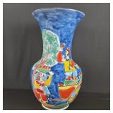 Vintage large Italian handpainted glazed