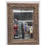 Composite gilt beveled wall mirror