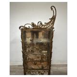 Brass framed corner cabinet