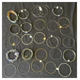 Large group of costume jewelry bracelets