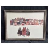 Framed signed mixed media on paper