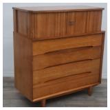Brown Saltman mid-century modern wardrobe chest