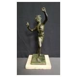 Bronze sculpture on marble