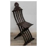 Antique wood moorish Syrian folding chair with