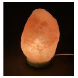 Salt rock table light with marble base
