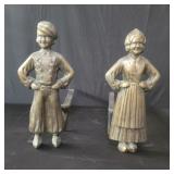 Vintage brass figural andirons