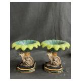Ceramic monkey with palm tree bowl