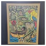 Vintage signed Johnson 96 oil on canvas