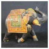 Carved wood handpainted Elephant