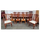 English Georgian-style dining table & 10 chairs &