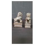 Pair of Vintage Asian bronze foo dogs