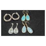 4 pr. Sterling silver earrings