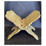Vintage hand carved wood book stand