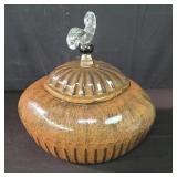 Contemporary ceramic and glass covered bowl