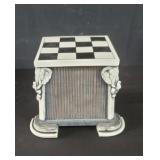 Contemporary ceramic checkerboard stand