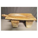 Primitive carved wood turtle bench