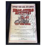 Framed 2002 Hells Angels "Toy Run" poster
